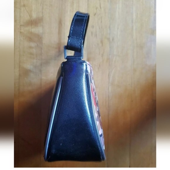 Alcantara Makeup Cosmetic Bag Pink Multi Patent Leather Style 8 X 6 - Picture 7 of 10